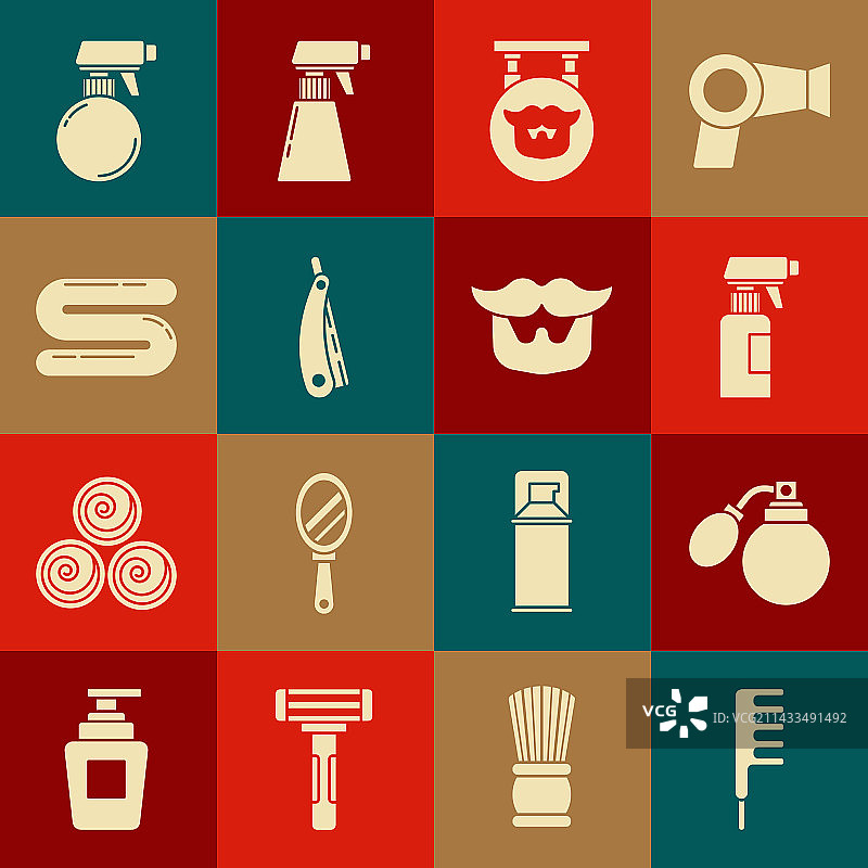 发刷、须后水、喷雾瓶套装图片素材