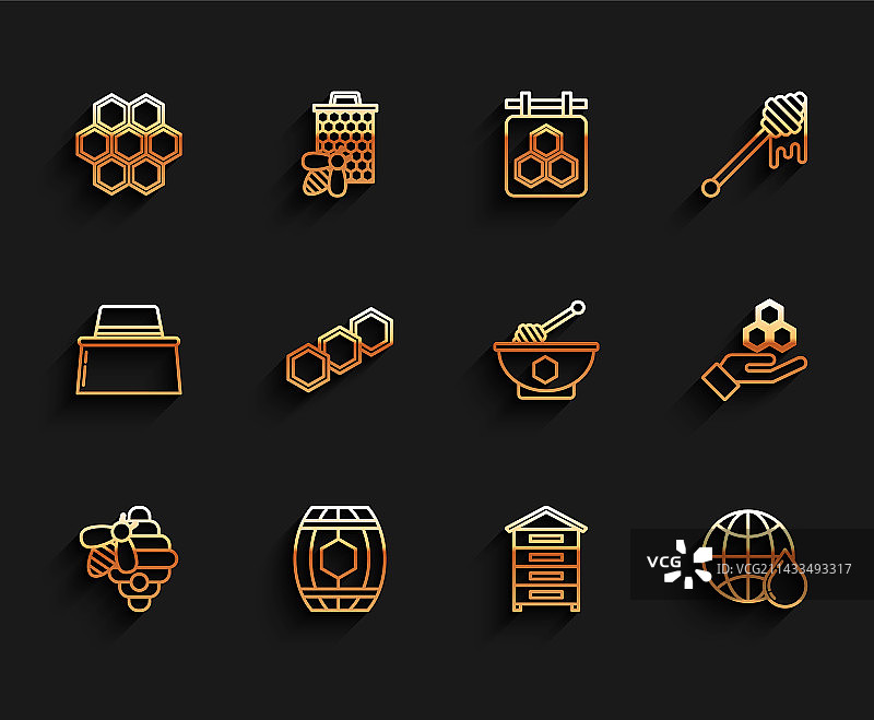 蜂箱、蜂蜜木桶图片素材