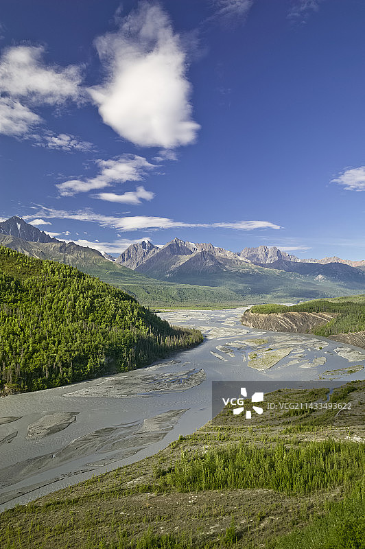 马塔努斯卡河与楚加奇山脉图片素材