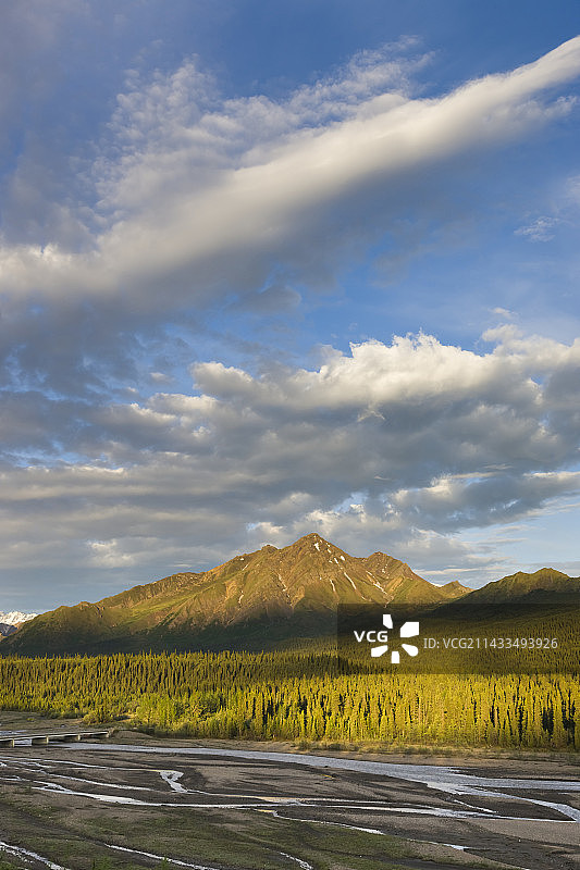 德纳利国家公园的特克拉尼卡河图片素材