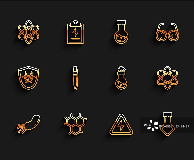 细菌化学式和原子套装图片素材