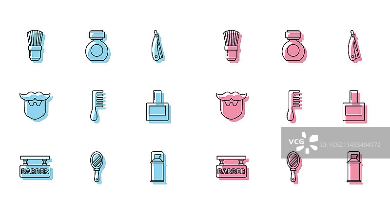 理发店手镜剃须刷图片素材