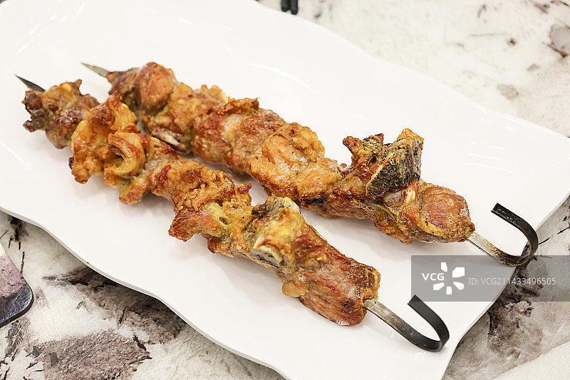 烤羊肉串和馕坑肉图片素材