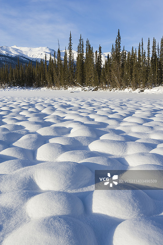 积雪覆盖的草墩图片素材