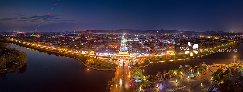 寿县古城夜景图片素材