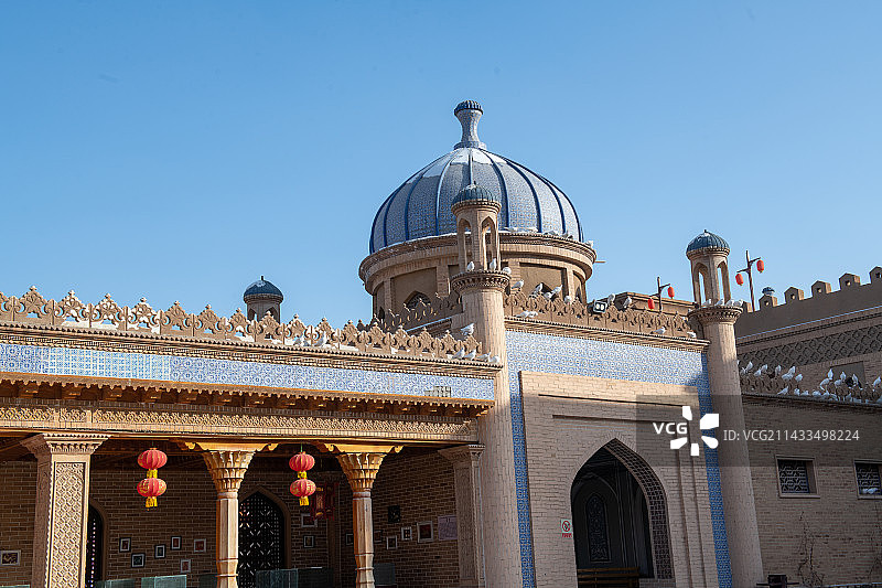 新疆喀什地区莎车老城叶尔羌汗王宫建筑外观图片素材