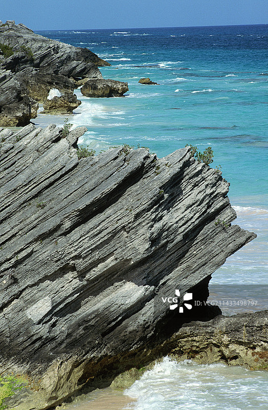 海岸石灰岩地貌图片素材