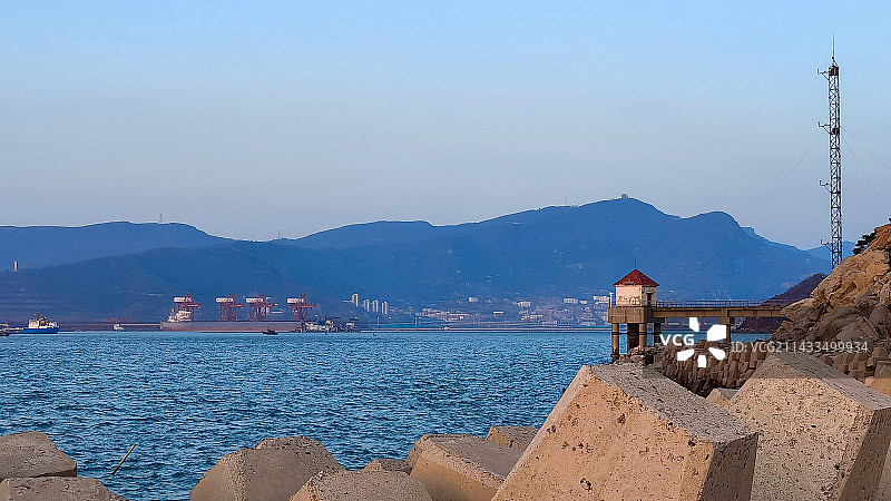 连云港羊窝头大堤上的风景图片素材
