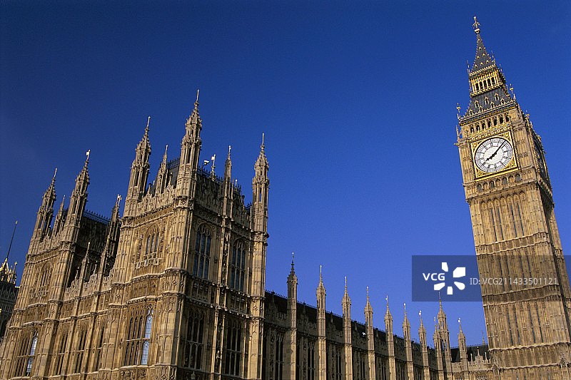 英国议会大厦和大本钟图片素材