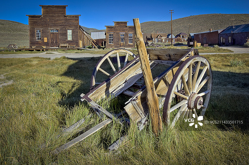 博迪鬼镇的马车和建筑图片素材