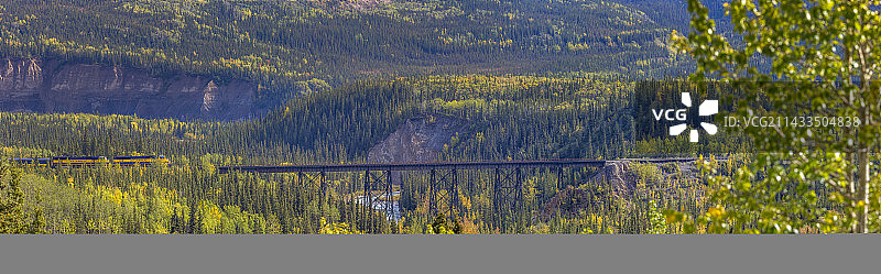 阿拉斯加铁路栈桥全景图片素材