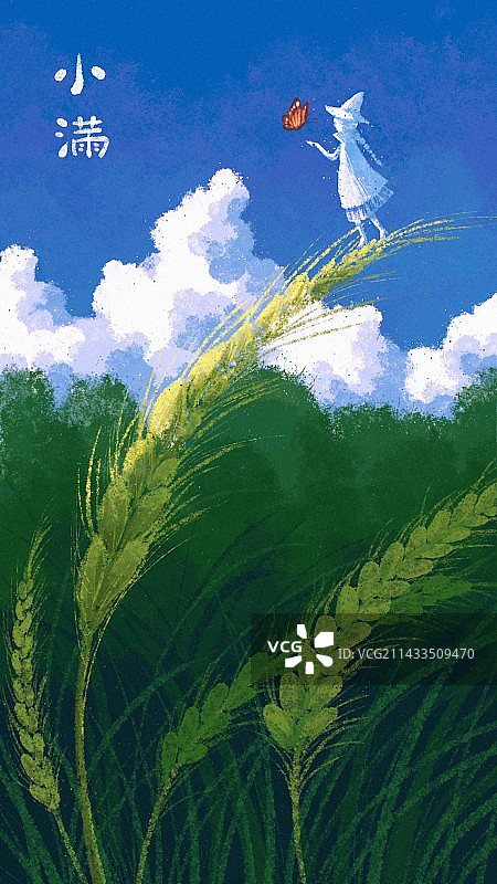 小满节气夏日插画图片素材