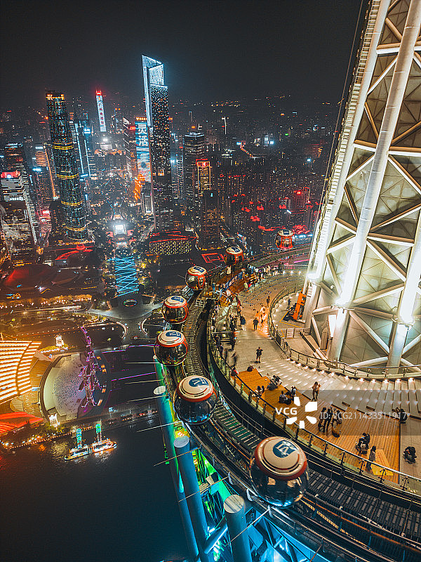 上帝视觉下的广州夜景图片素材