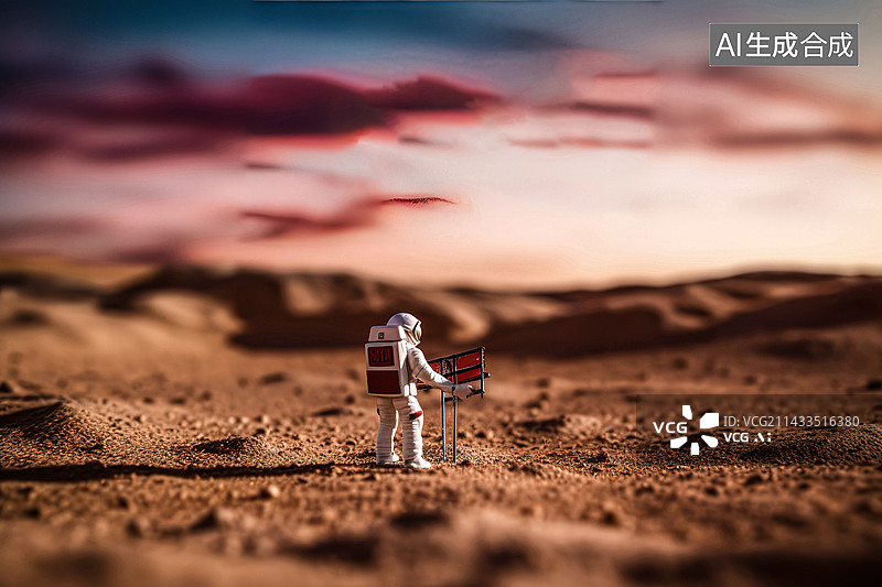 【AI数字艺术】宇航员探索火星图片素材