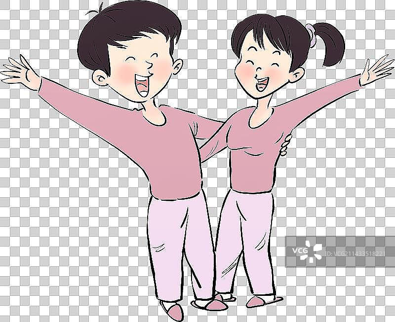 拥抱舞蹈的居家小夫妻人物元素图片素材
