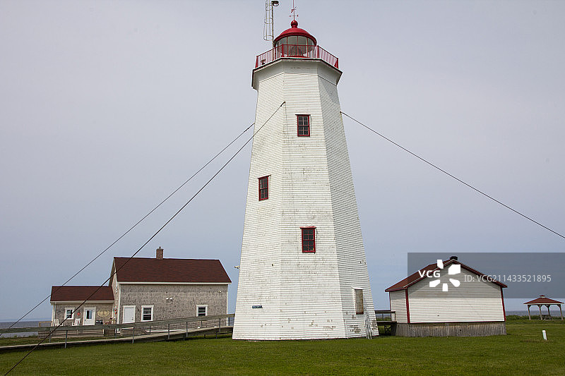 米斯库岛灯塔，加拿大新不伦瑞克省图片素材