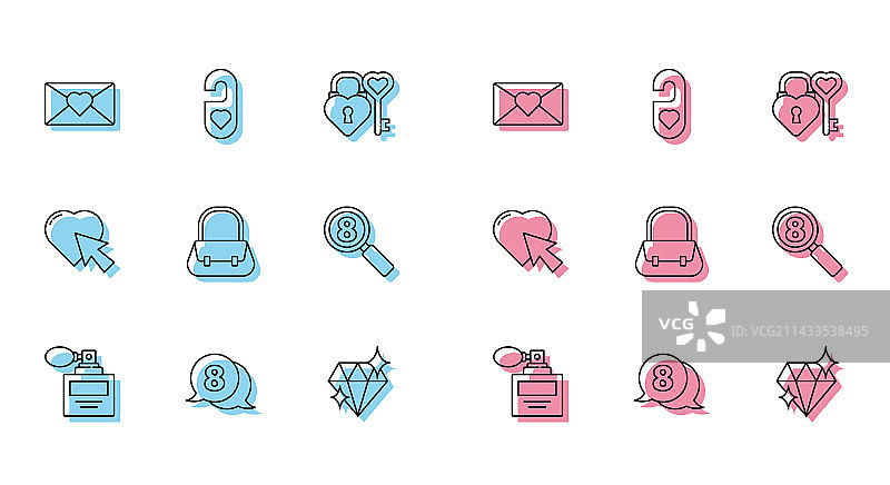 语音气泡中的香水和3月8日线条组合图片素材