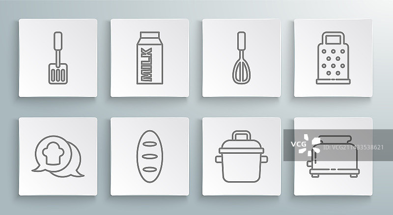 厨师帽、语音气泡和纸包装图片素材