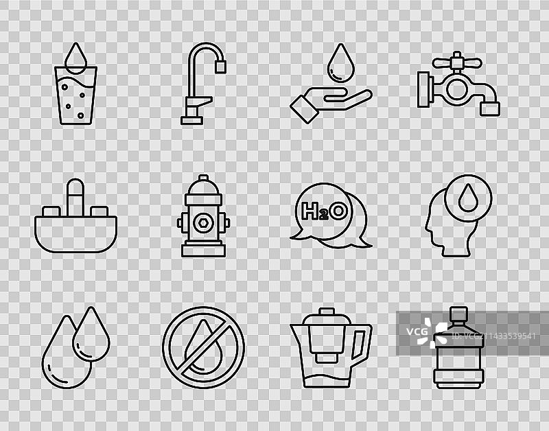 大瓶装纯净水线条图标图片素材
