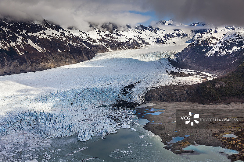 谢里丹冰川航拍图片素材