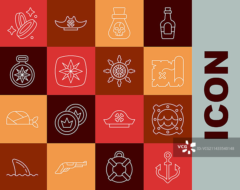 铁锚船舷海景图标图片素材