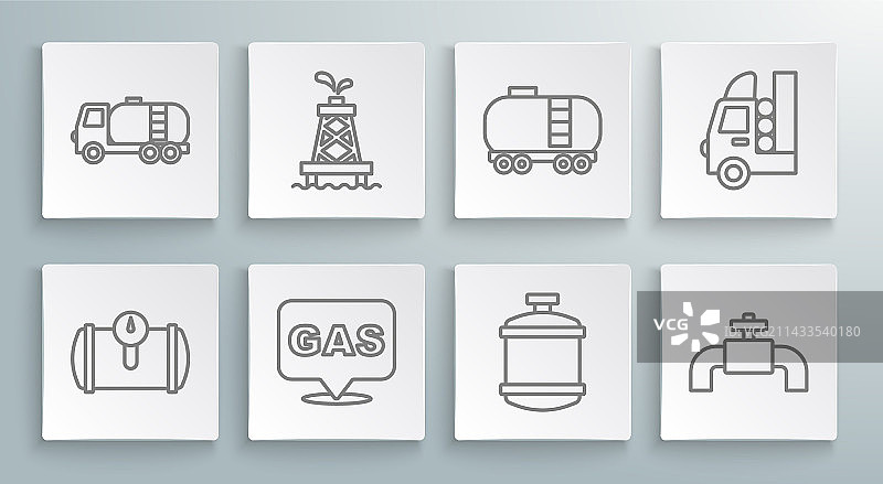 车辆燃气罐和石油钻井平台图片素材