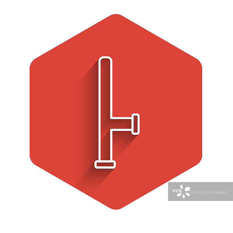 白线警用警棍图标图片素材