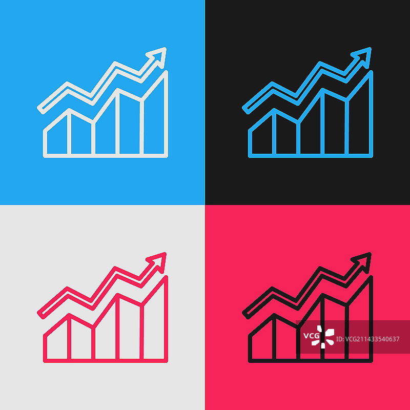 波普风金融增长图标图片素材