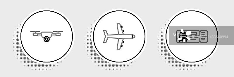 乘船旅行的线条巡游票图片素材