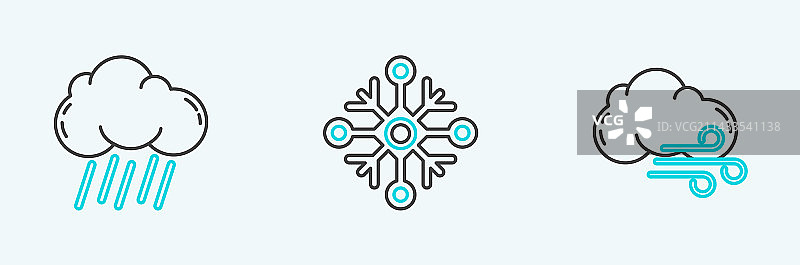 线条多风天气雨云图片素材