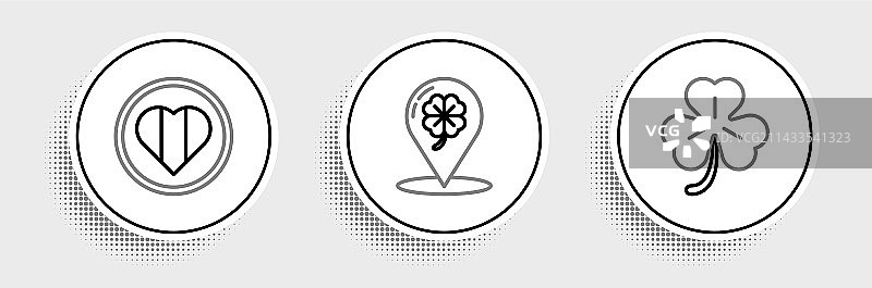 四叶草竖线集：爱心与圣帕特里克节图片素材