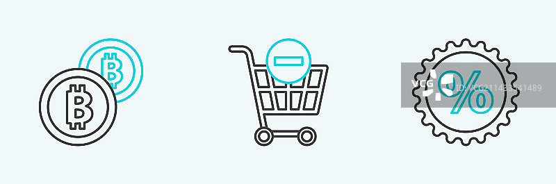 打折标签和加密货币图片素材