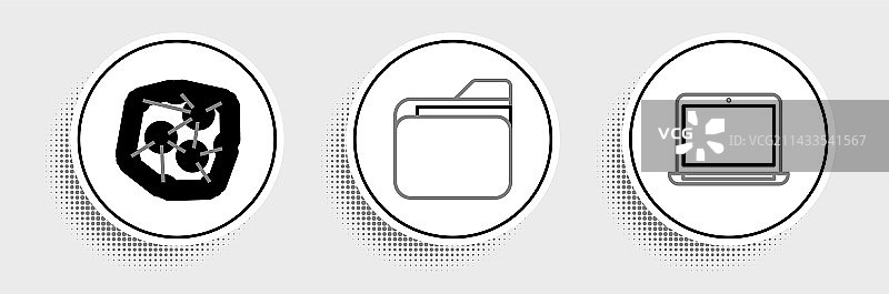 笔记本电脑、神经网络和文档图片素材