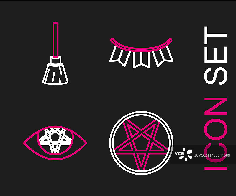 摆线、圆形五角星和嘉年华彩带图片素材