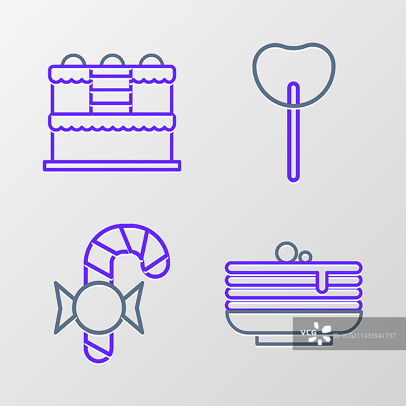 一叠煎饼和圣诞拐杖糖图片素材