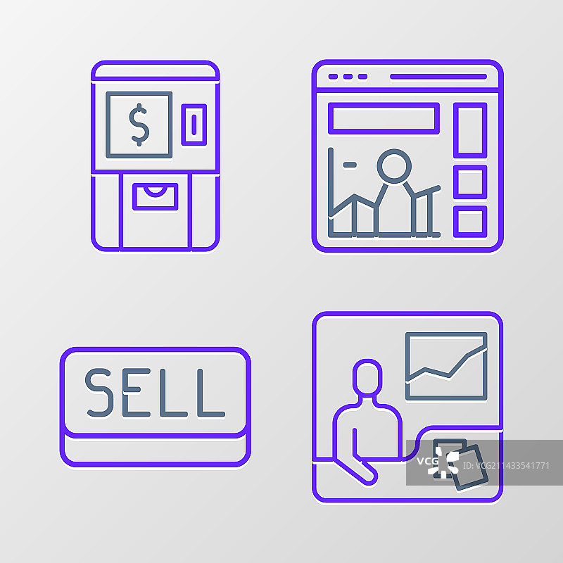 交易课程销售按钮网站线稿图片素材