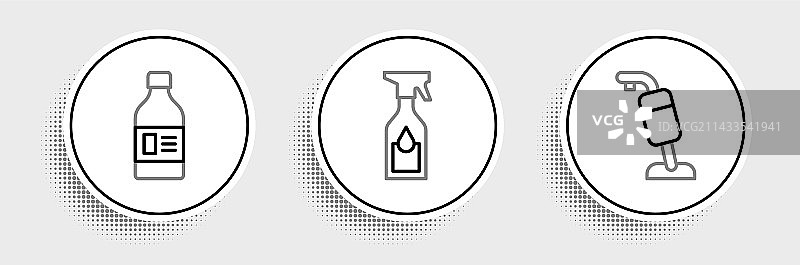 设定线条：清洁剂真空吸尘器图片素材