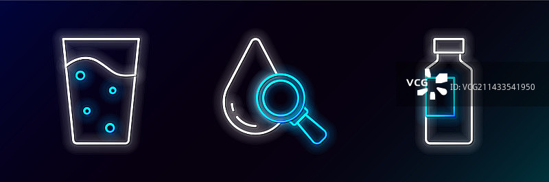 水瓶玻璃杯线条设计图片素材