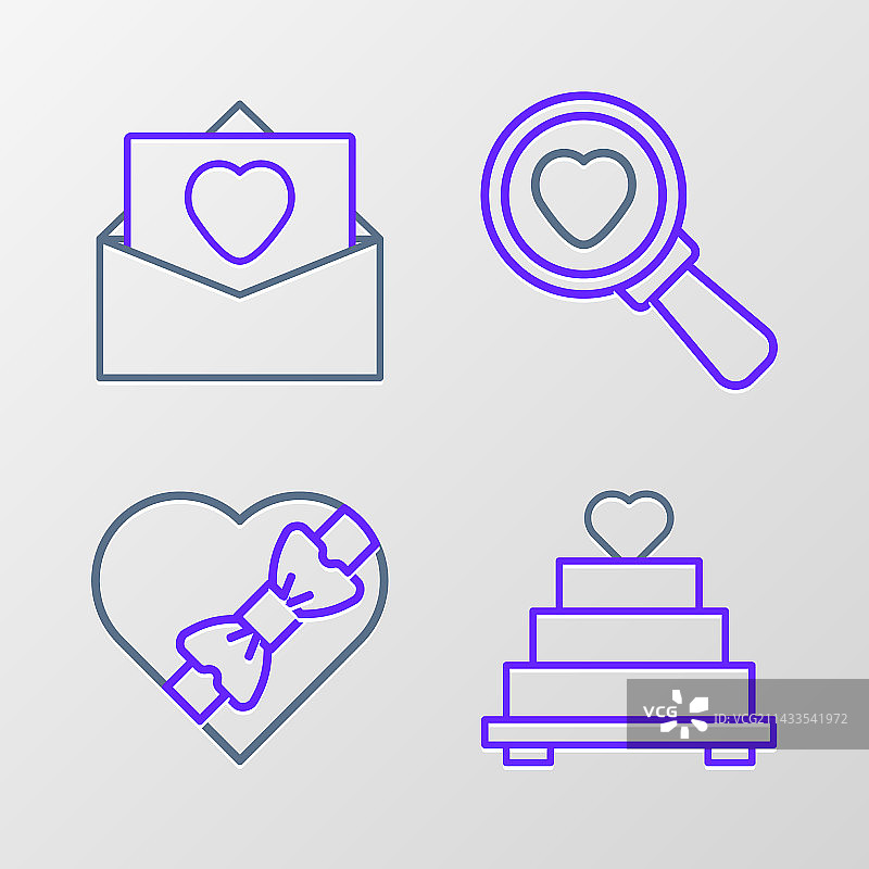 心形糖果盒婚礼蛋糕图片素材