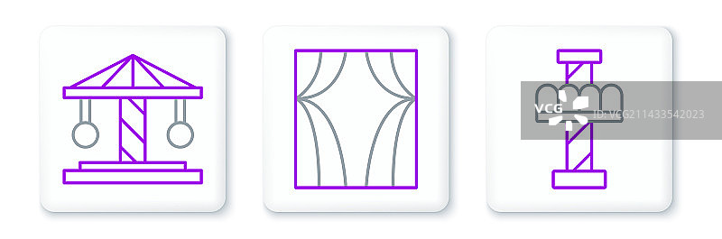 旋转木马和马戏团幕布图片素材