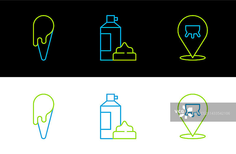 乳牛蛋卷冰淇淋图案图片素材