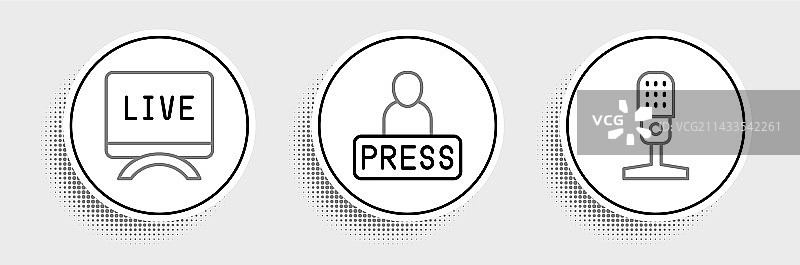 麦克风、直播报道与记者图标图片素材