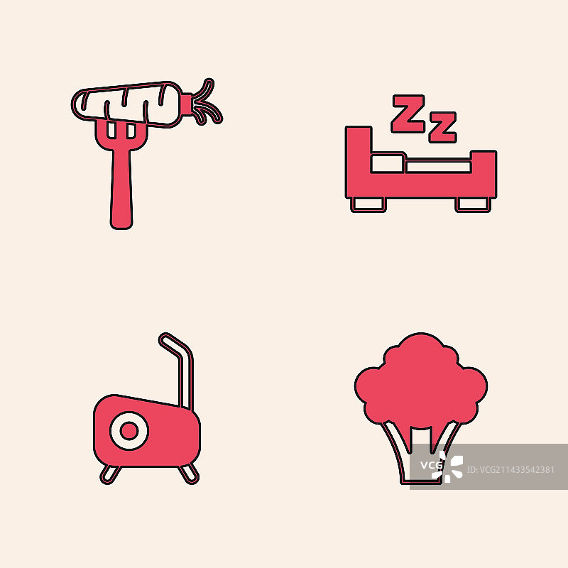 叉子上的西兰花胡萝卜，入睡时间图片素材