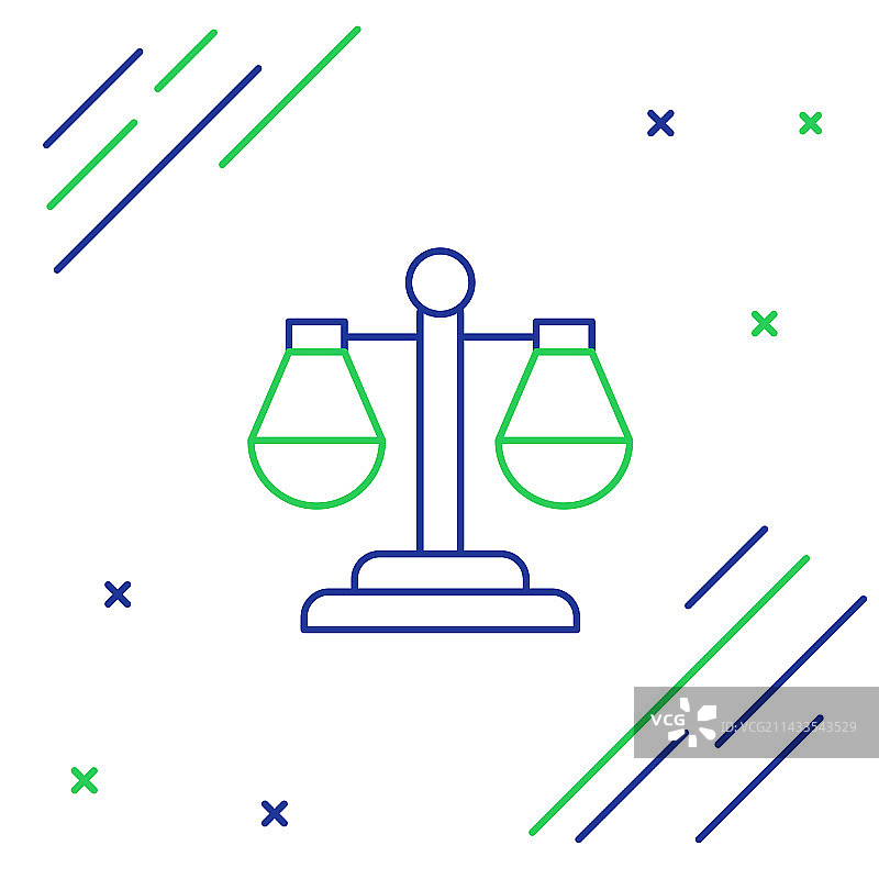 白色背景上的线条正义天平图标图片素材