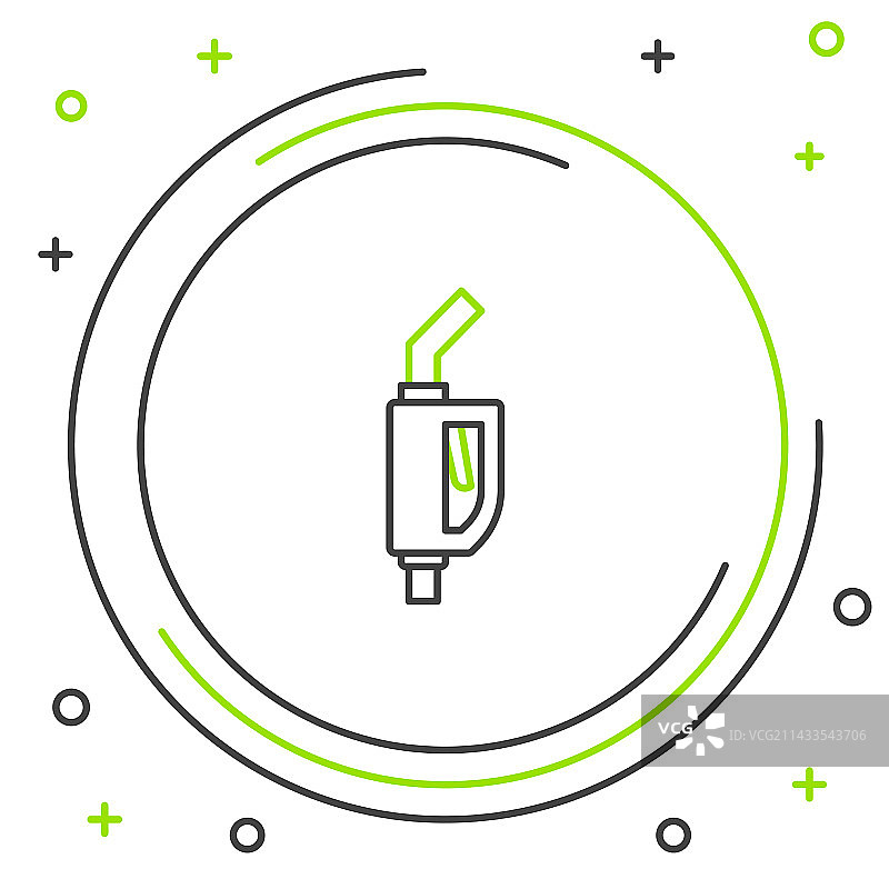 白色背景上的汽油泵喷嘴图标线条设计图片素材