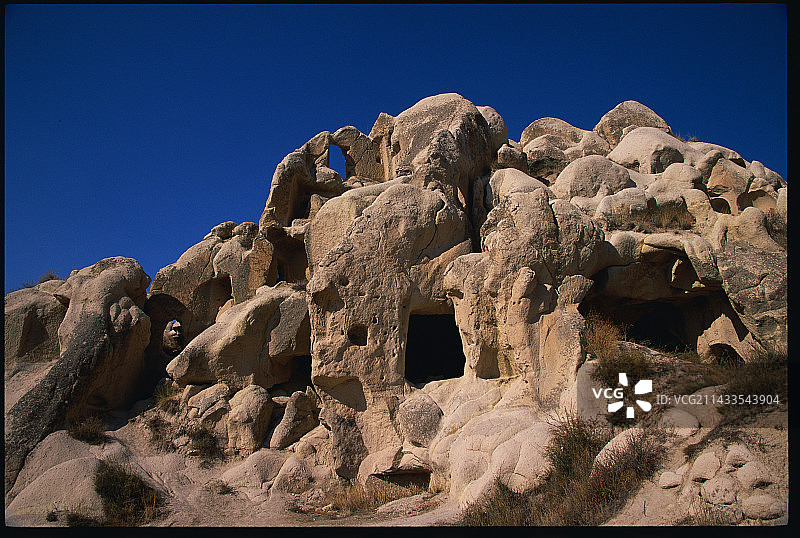 卡帕多奇亚的废弃洞穴住所图片素材