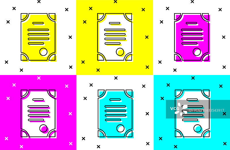 彩色背景上的死亡证明图标图片素材