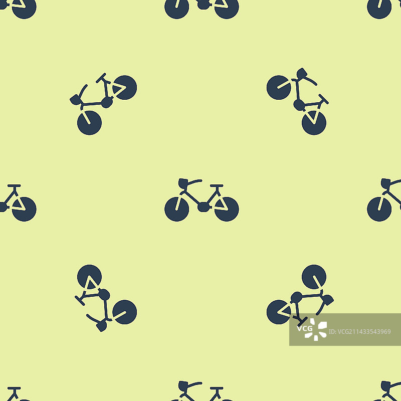 蓝色自行车图标的无缝图案图片素材