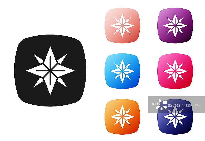 白色背景上的黑色风向标图标图片素材