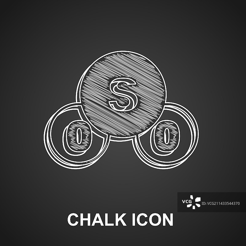 二氧化硫气体分子粉笔图标图片素材